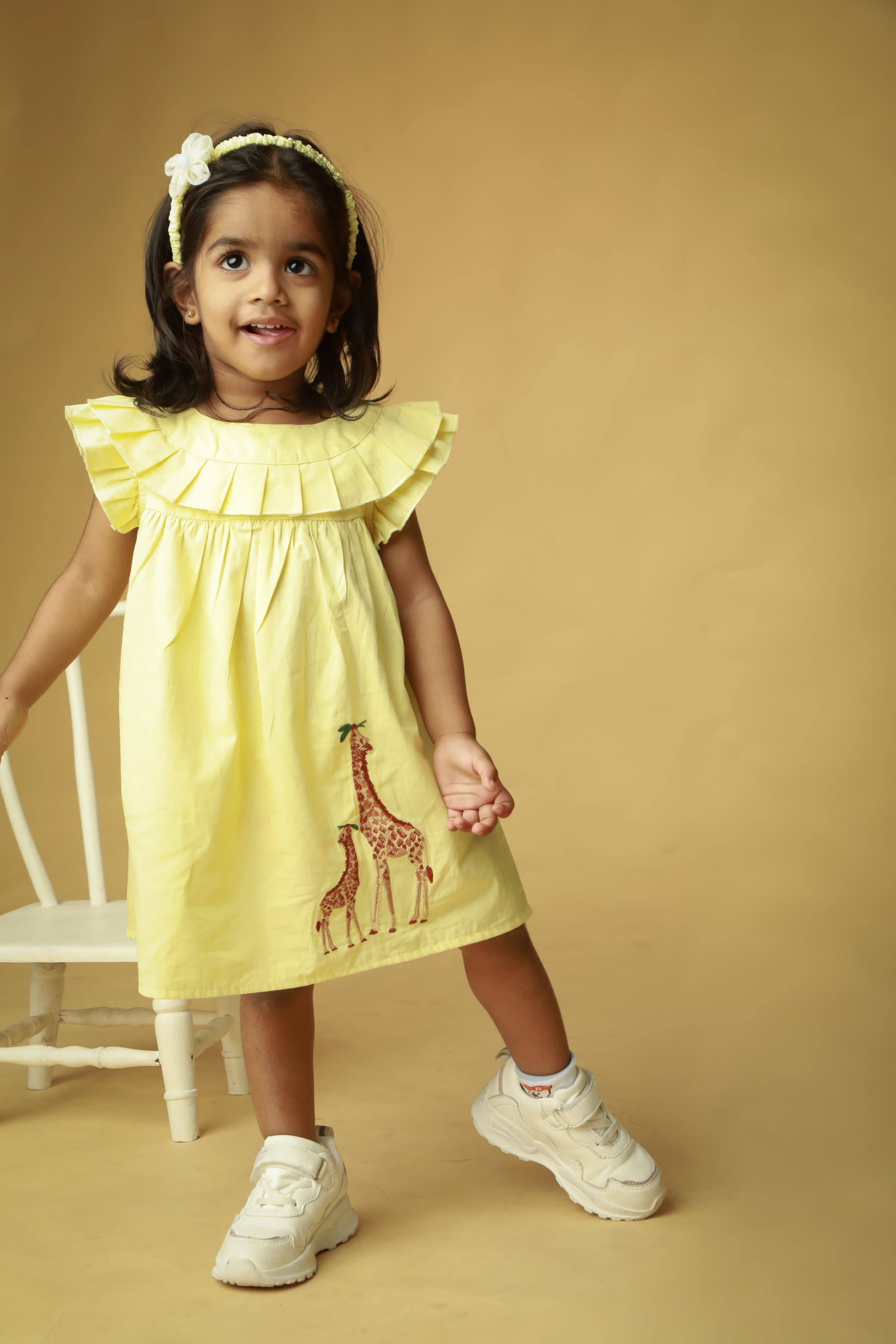 the neck frill A line dress